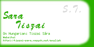sara tiszai business card